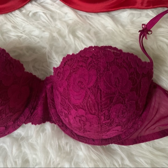 pink fuchsia lace Balconet bra by Maidenform, Sz 36C - Picture 5 of 13